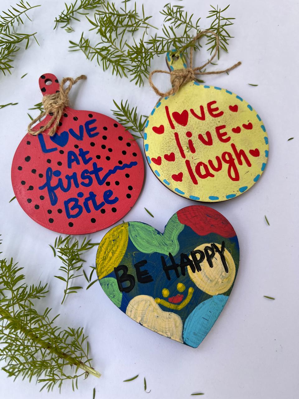 Love at First Bite Hand-Painted Wooden Magnet